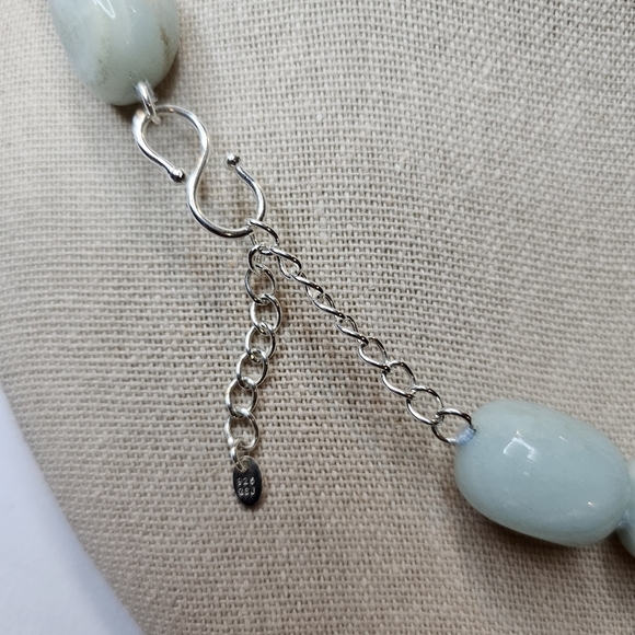 Gold Stone Jewelers Semi-precious Blue Chalcedony Necklace Sterling Silv… - Picture 6 of 6
